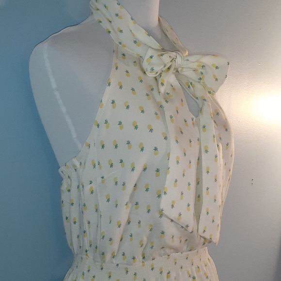 NWT Jessica Simpson White Sz Small Floral Halter Dress - Picture 3 of 15